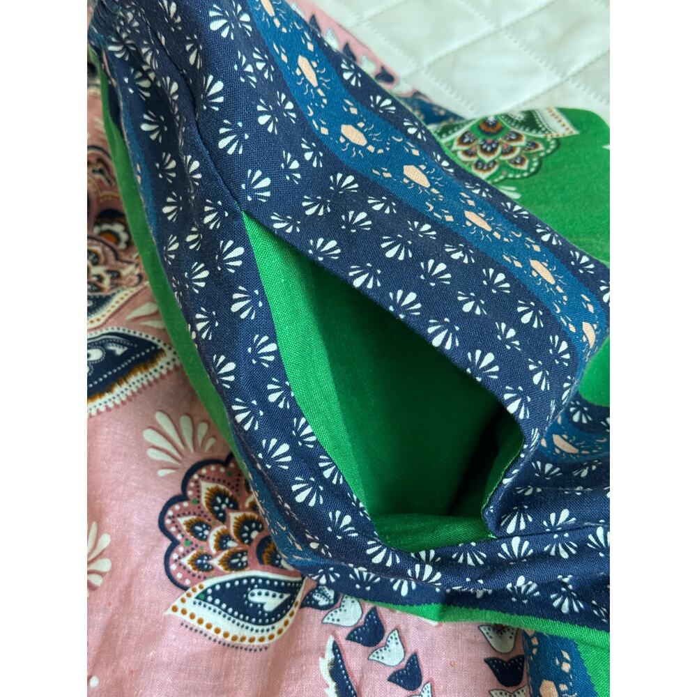 Farm Rio Anthropologie Linen Blend Maxi Skirt L Boho Resort Festival Floral - Picture 6 of 16